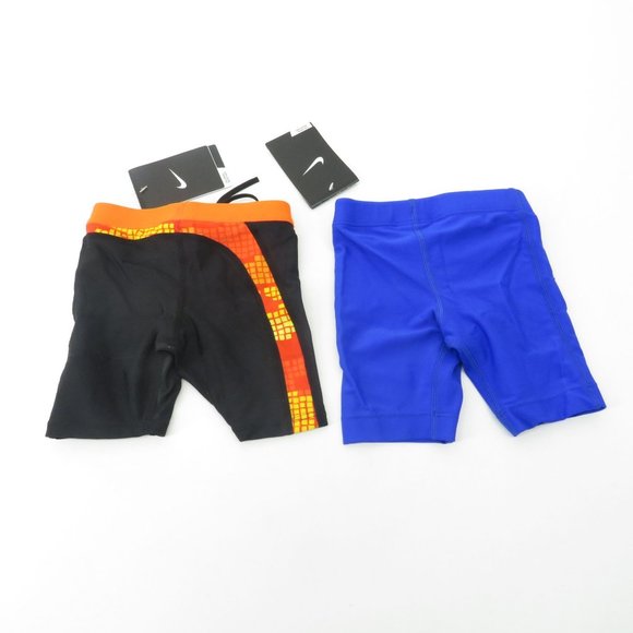 Nike Boys Jammer Swimwear Shorts Black Orange Blue Size 4-5 (20) NWT $98 - Picture 2 of 3